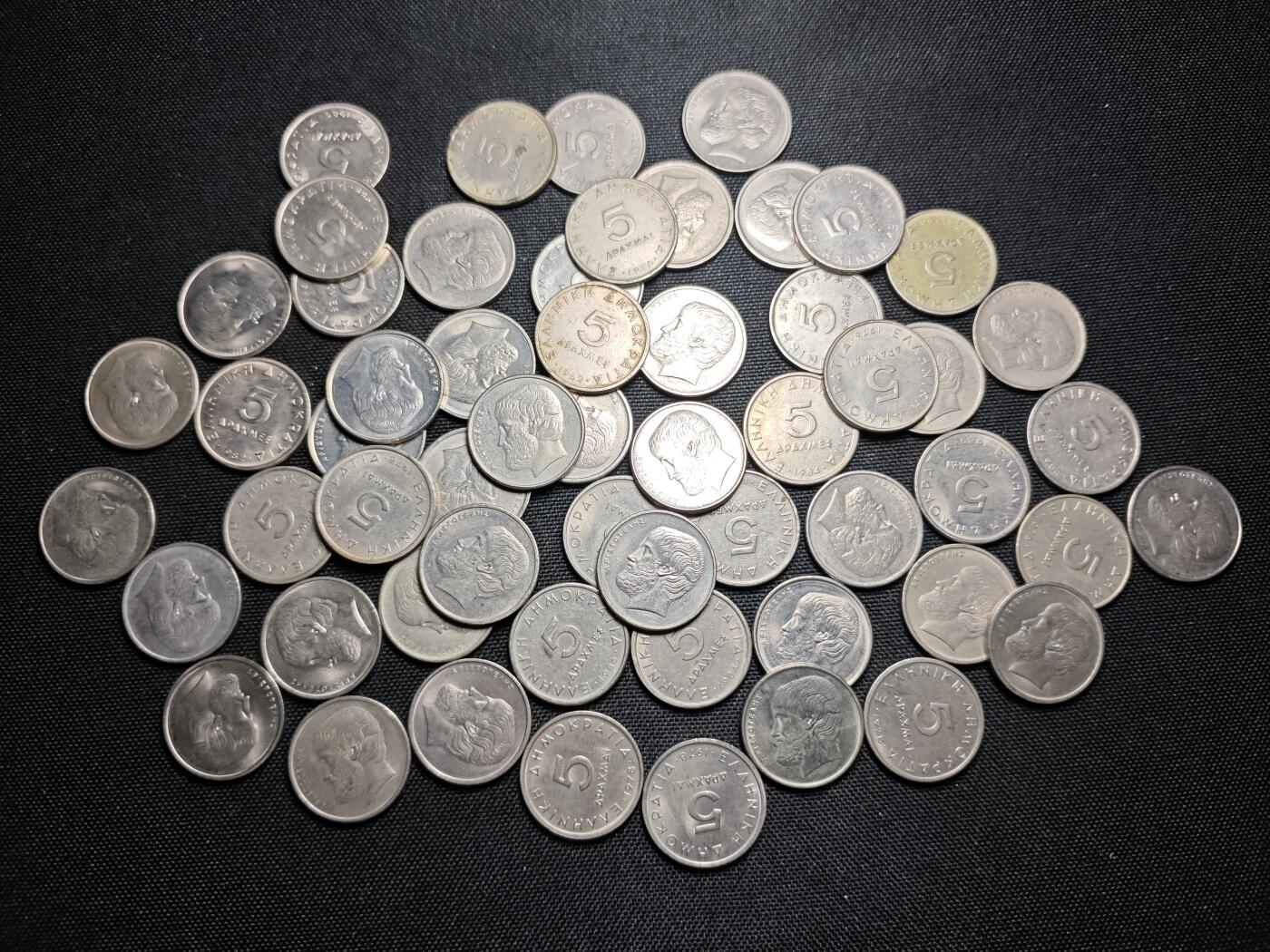 KK钱币收藏小铺 《套币 好品/批量散币专场》  2月预留时间 周末发货  希腊5德拉克马57枚一组