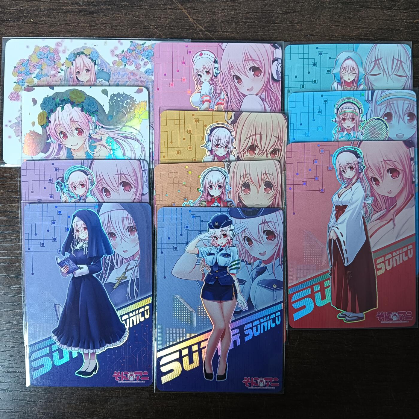 花开卡拍第53期（12月28号周日截拍，品控勿拍!!!拍品不寄存，运费5元，自制卡难免瑕疵，可能存在轻微撞角爆边等出厂瑕疵，品控介意勿拍！） 疾风 索尼子一套9张+满赠特卡婚纱索尼子2张 折光彩闪