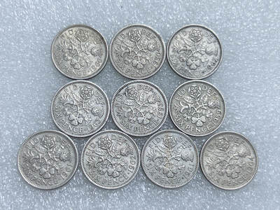 第一海外回流一元起拍收藏 散集专场  第283期 - 英国6便士硬币 10枚