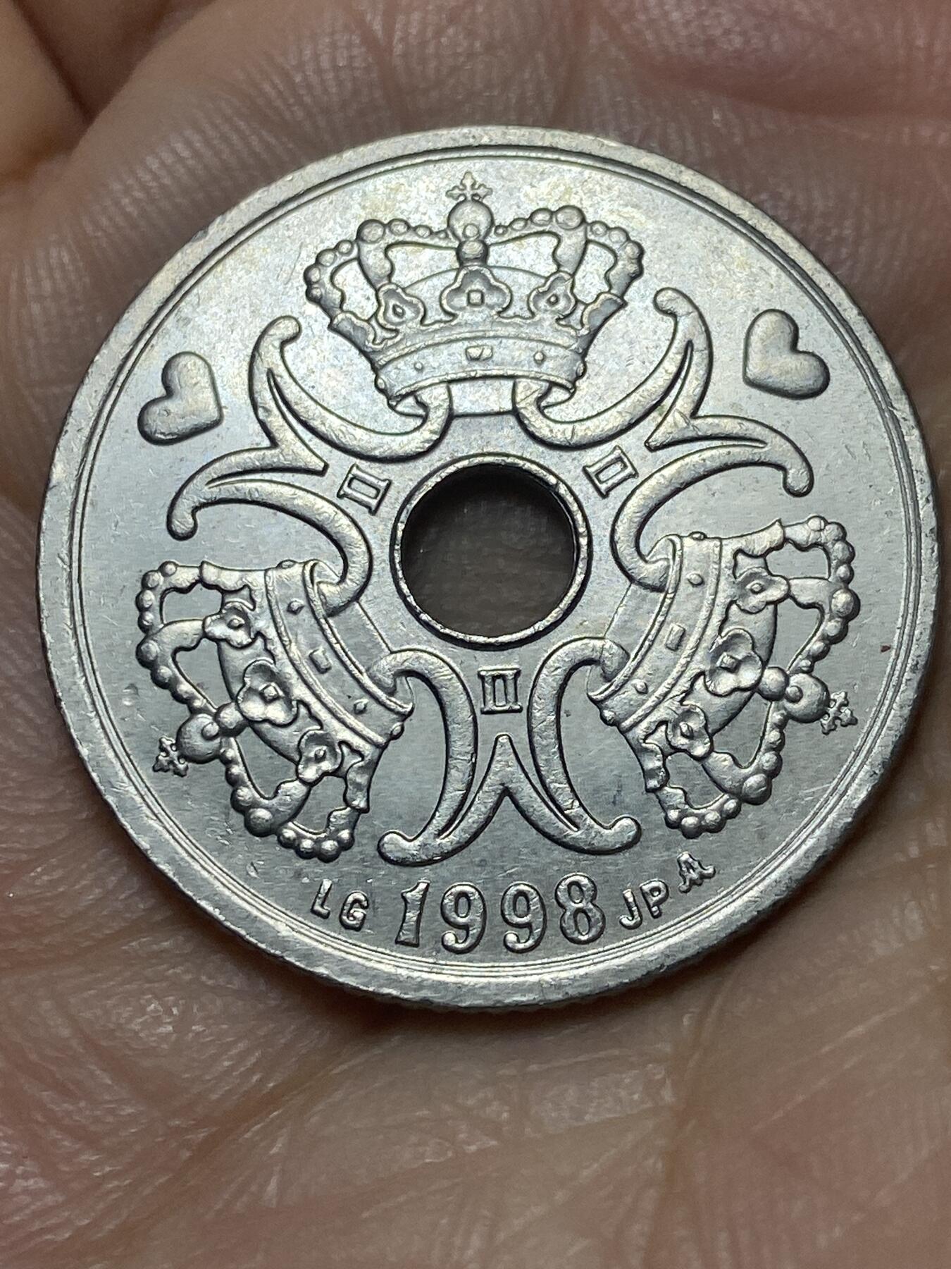 2025年第一百四十场(总第一百六十六场）外国好品散币场(免佣金) 丹麦🇩🇰1998年5克朗(玛格丽特二世第四版，LG; JPA版)