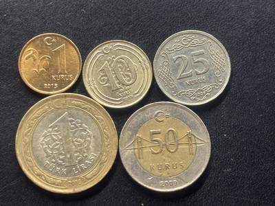 邮泉阁限时拍卖第三十八场 亚洲专场（硬币在国外。请付邮费6元。） - 土耳其5枚