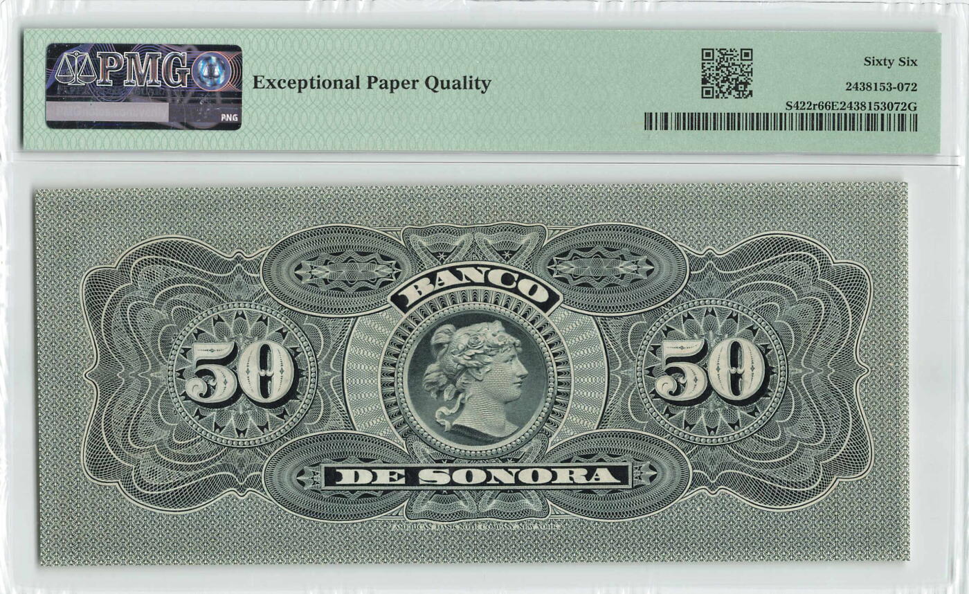 小福收藏拍卖第198期 评级币精选场  本期有菲律宾百位靓号100000比索超大纪念钞 苏里南25000盾花鸟版最高值 柬埔寨珍品56年50瑞尔 南越未发行版最高值打飞机  巴哈马彩背 老挝中国代印57年样钞 匈牙利 斯洛伐克 法罗群岛等多国精美高分珍稀老钞精品纸币 墨西哥 1899-1911年 50比索 库存票 PMG66 EPQ 亚军分（冠军分仅1枚）