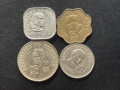 邮泉阁限时拍卖第三十八场 亚洲专场（硬币在国外。请付邮费6元。） - 菲律宾1970-1980年代4枚