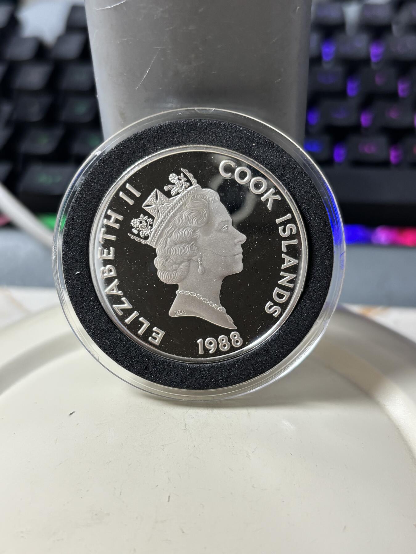 第186期拍卖 库克1988年弗朗西斯·德雷克爵士纪念银币，20.94克，925银，【银价337】