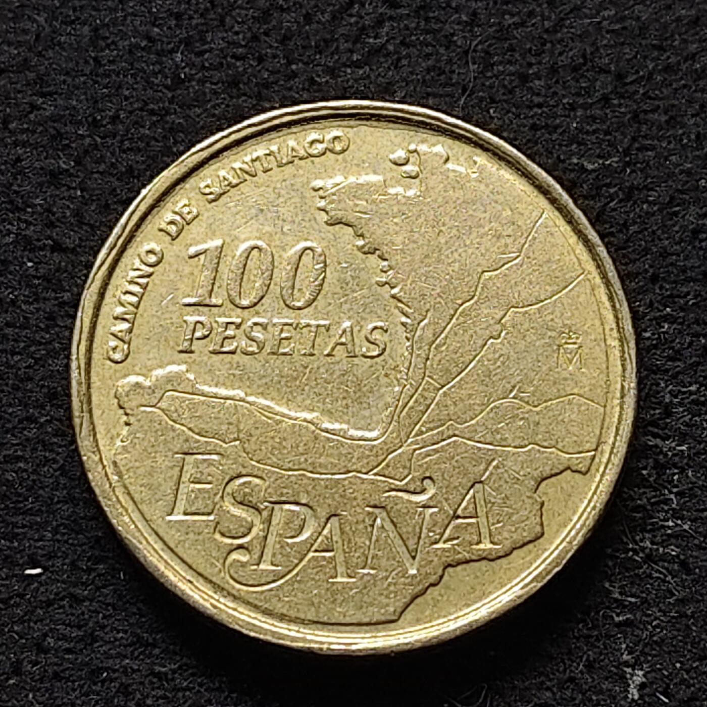 【全场包邮】纯粹捡漏拍490场（免费代拍第27场） 西班牙1993年100比塞塔圣地亚哥之路（穿越法国西班牙的朝圣之路）成为世界遗产纪念币