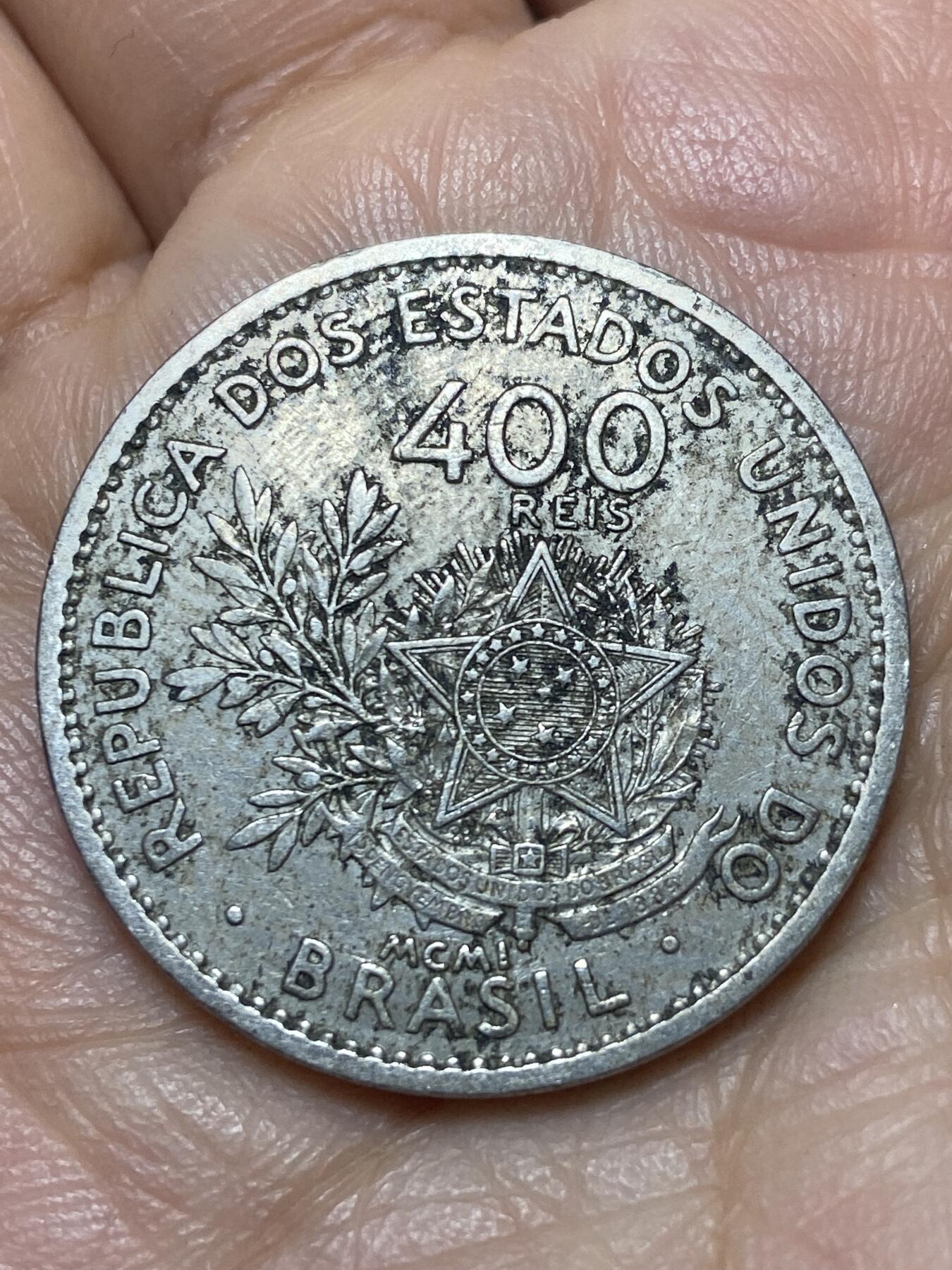 2025年第一百四十场(总第一百六十六场）外国好品散币场(免佣金) 流通好品–巴西🇧🇷1901单年份400瑞斯(共和国时期第二版)