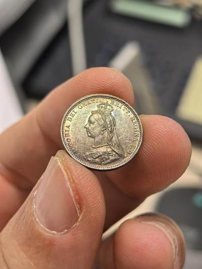 博洋堂世界钱币拍卖第154期（全场包邮） - 英国1887年维多利亚3便士银币，UNC五彩