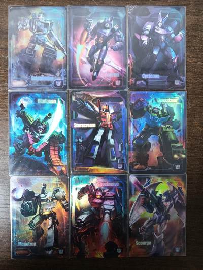 花开卡拍第53期（12月28号周日截拍，品控勿拍!!!拍品不寄存，运费5元，自制卡难免瑕疵，可能存在轻微撞角爆边等出厂瑕疵，品控介意勿拍！） - 藏无缺 璇哥 变形金刚第二弹狂派 一套9张 折光彩闪 远古套卡