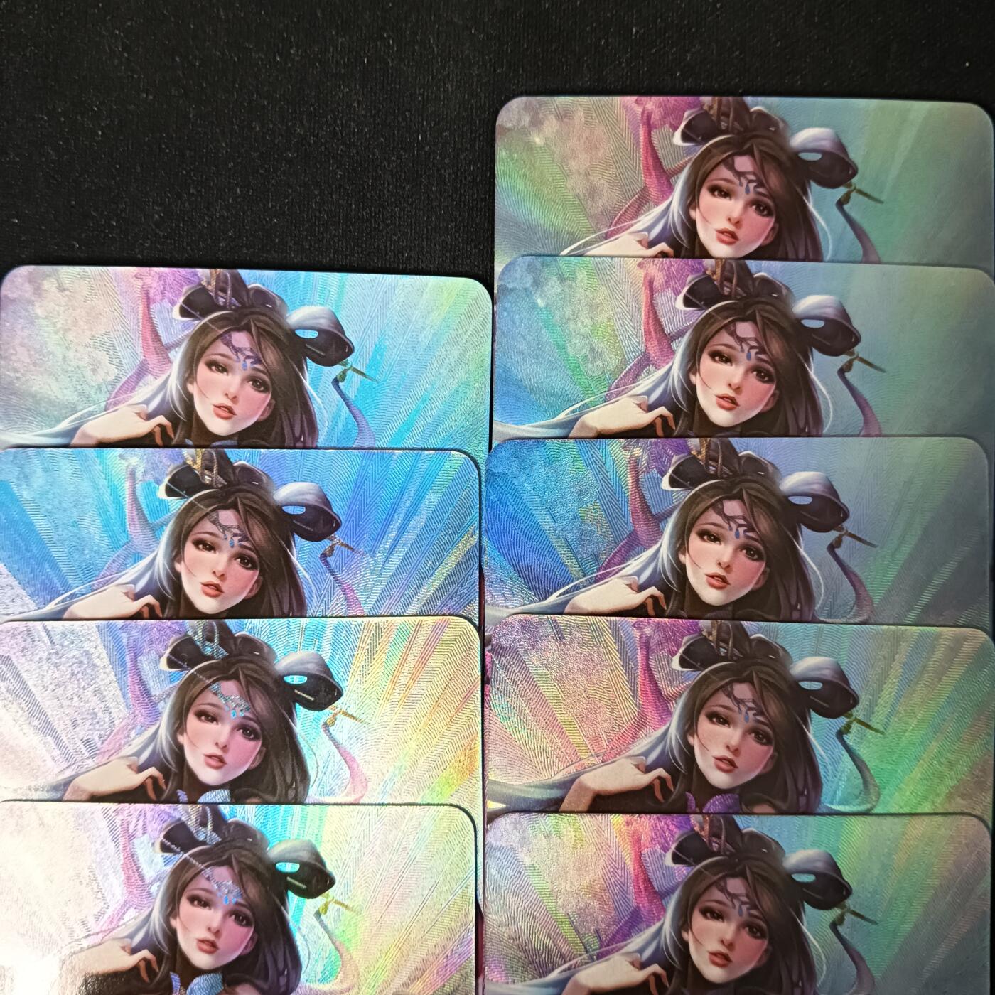 花开卡拍第53期（12月28号周日截拍，品控勿拍!!!拍品不寄存，运费5元，自制卡难免瑕疵，可能存在轻微撞角爆边等出厂瑕疵，品控介意勿拍！） 宁缺卡牌 艺术卡 王者荣耀貂蝉九宫 彩闪