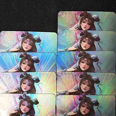 花开卡拍第53期（12月28号周日截拍，品控勿拍!!!拍品不寄存，运费5元，自制卡难免瑕疵，可能存在轻微撞角爆边等出厂瑕疵，品控介意勿拍！） - 宁缺卡牌 艺术卡 王者荣耀貂蝉九宫 彩闪