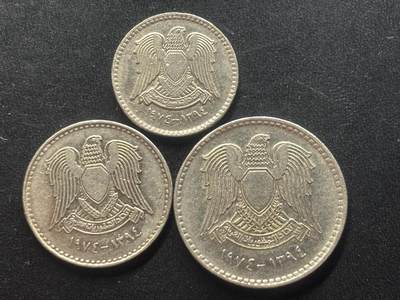 邮泉阁限时拍卖第三十八场 亚洲专场（硬币在国外。请付邮费6元。） - 叙利亚1974年3枚