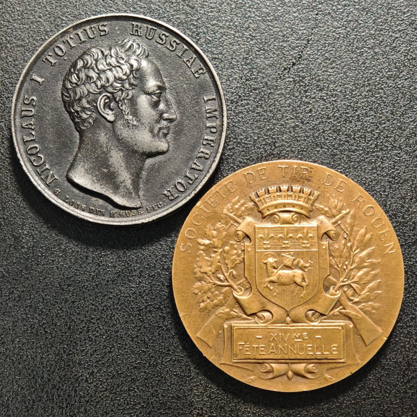 【德藏】世界币章拍卖第159期(元旦专场拍卖) 2枚一组 欧洲老铜章 详细尺寸请看拍品介绍