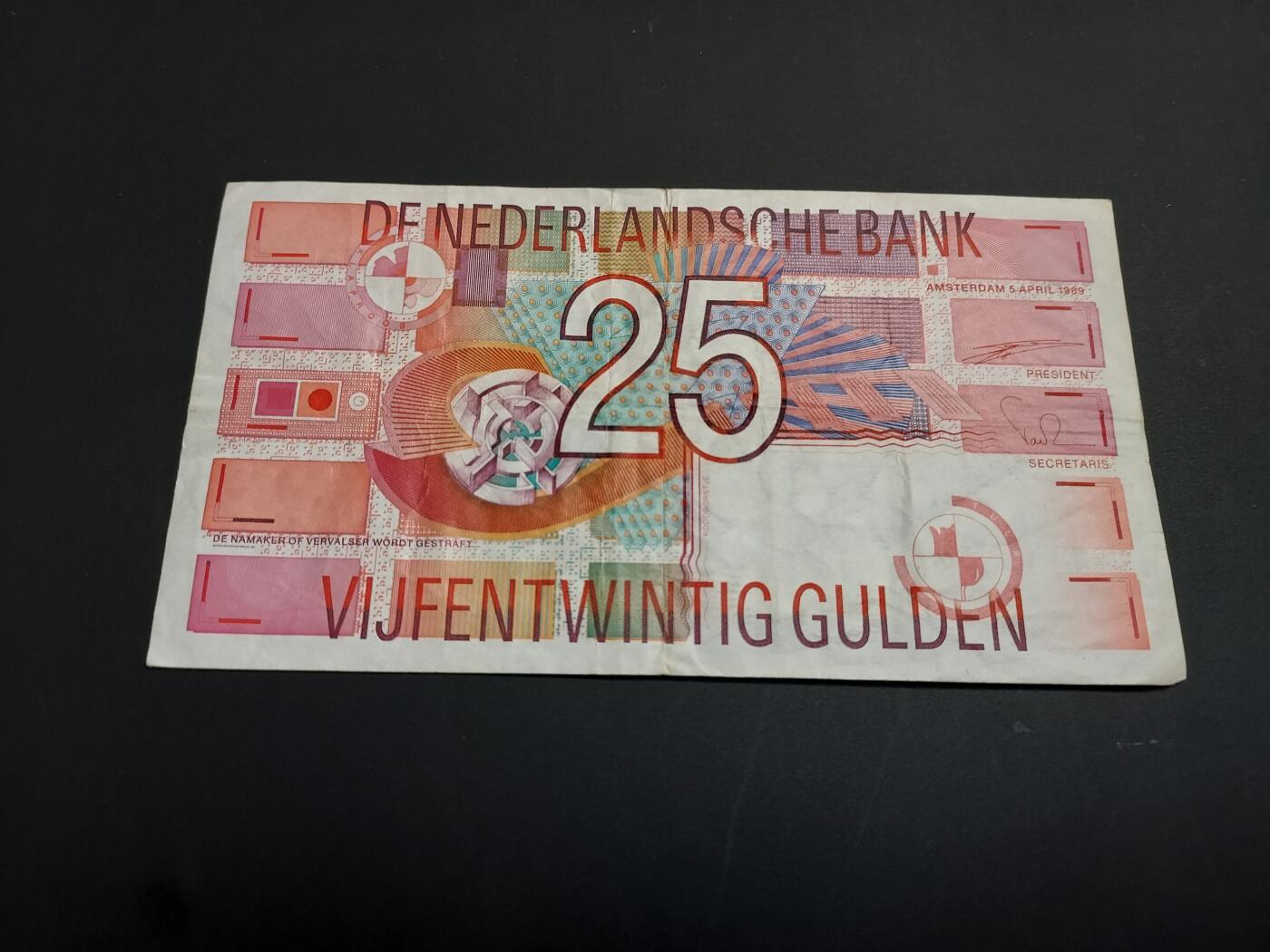 博彦收藏   1月3日 8点钱币专场 全场包邮 1989 荷兰旧版25盾 流通好品