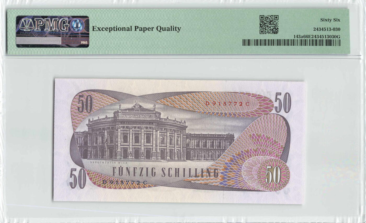 小福收藏拍卖第200期 【庆典场 中拍就有好礼相赠】评级币精选场 本期有捷克斯洛伐克20年100克朗慕夏作品大珍 69分倒置百位号布隆迪世界最大纸币  35年版加拿大经典 苏格兰格拉斯哥大学500年纪念钞倒置小号 卡塔尔80年100里亚尔冠军分 美国教育券 意大利拉斐尔 乌克兰 库克群岛 墨西哥 南斯拉夫 亚美尼亚等多国精美高分珍稀老钞精品纸币 奥地利 1970年 50先令 首版 PMG66 EPQ