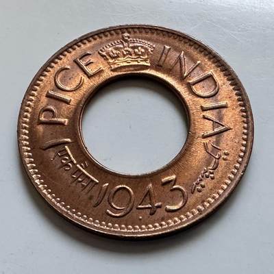 🌹外币初藏🌹🐯2025年第146场  每周二四六晚8️⃣点 接代拍 - 英属印度1943年一派沙 a