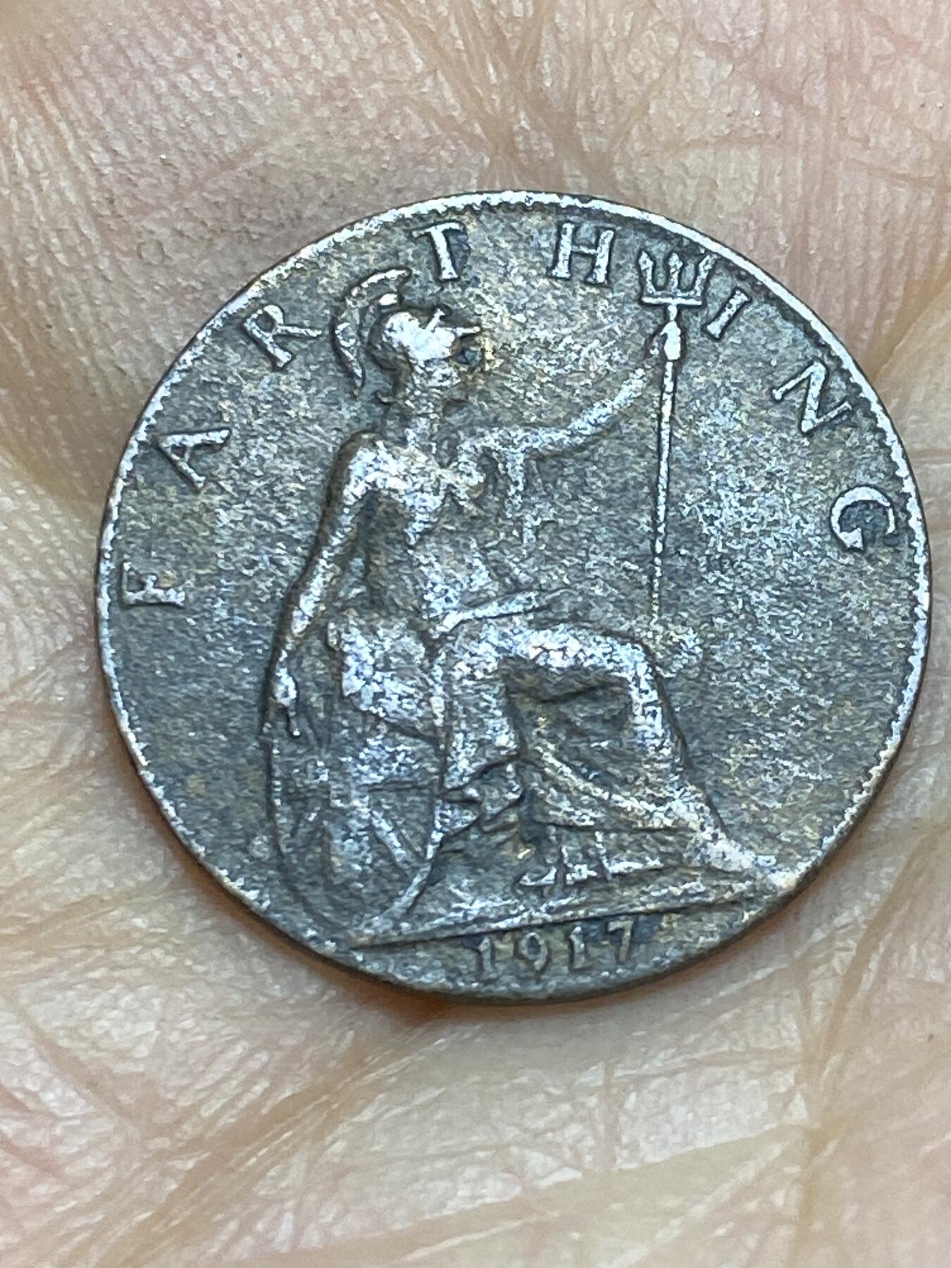 2025年第一百四十三场(总第一百六十九场）外国好品散币场(免佣金) 英国🇬🇧1917年1法新(乔治五世第一版)