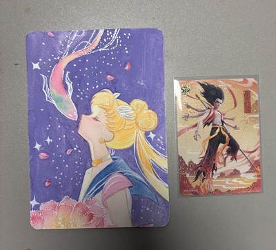 秋萤阁第39期 (12月30日周二晚上21点截拍，欢迎竞拍)  - 【大卡手绘】美少女 鱼吻