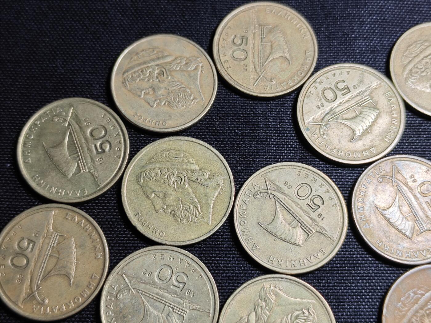 KK钱币收藏小铺 《套币 好品/批量散币专场》  2月预留时间 周末发货  希腊50德拉克马30枚