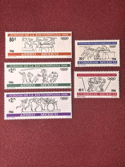 联合阁邮币社™ ——“多国邮票”👍🏻👏🏻👍🏻👏🏻 - 1966墨西哥主办国墨西哥 全套新