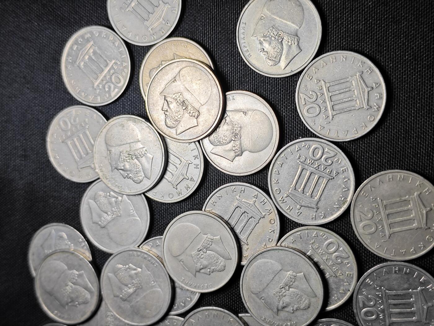 KK钱币收藏小铺 《套币 好品/批量散币专场》  2月预留时间 周末发货  希腊20德拉克马37枚