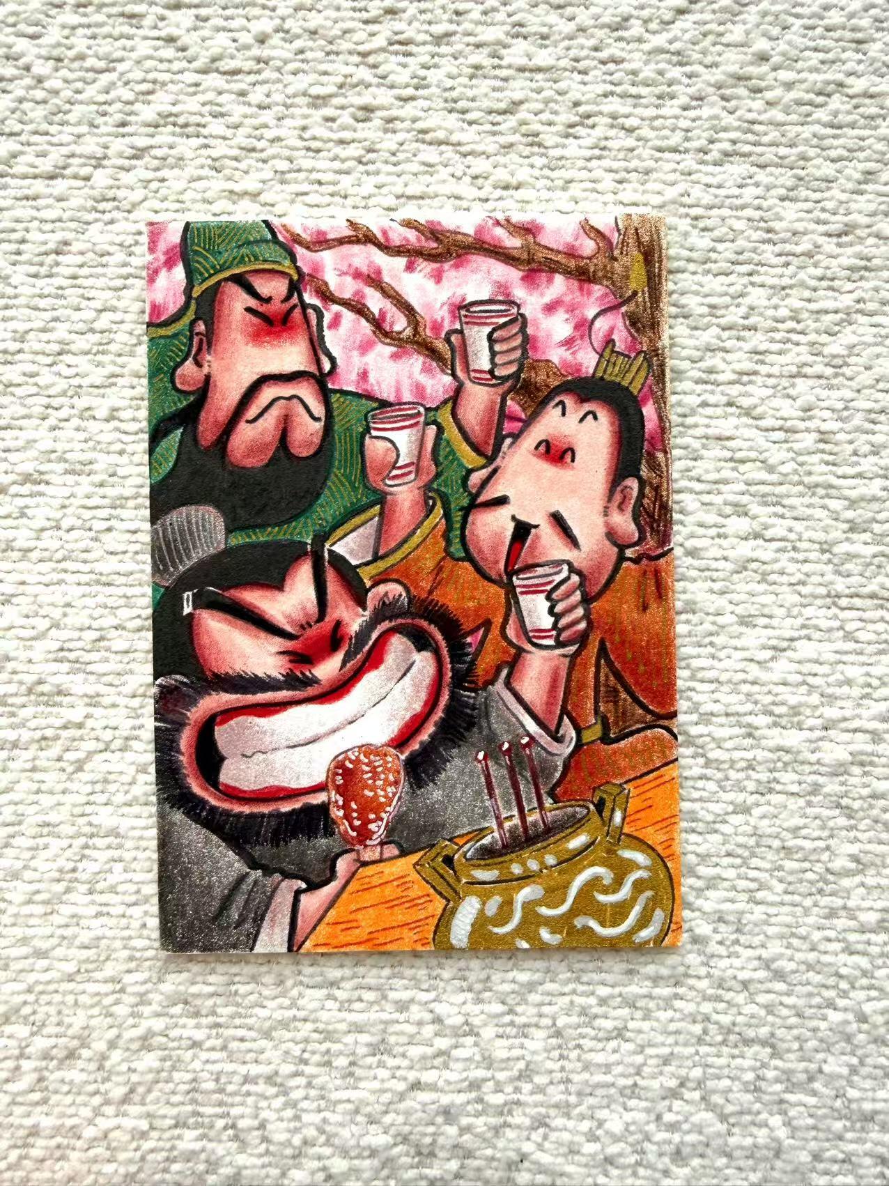 天玑星卡拍第155期《12.29年终场周一截拍》持续收拍收评中 满赠卡需备注 【手绘卡】居子  桃园三结义 手绘卡