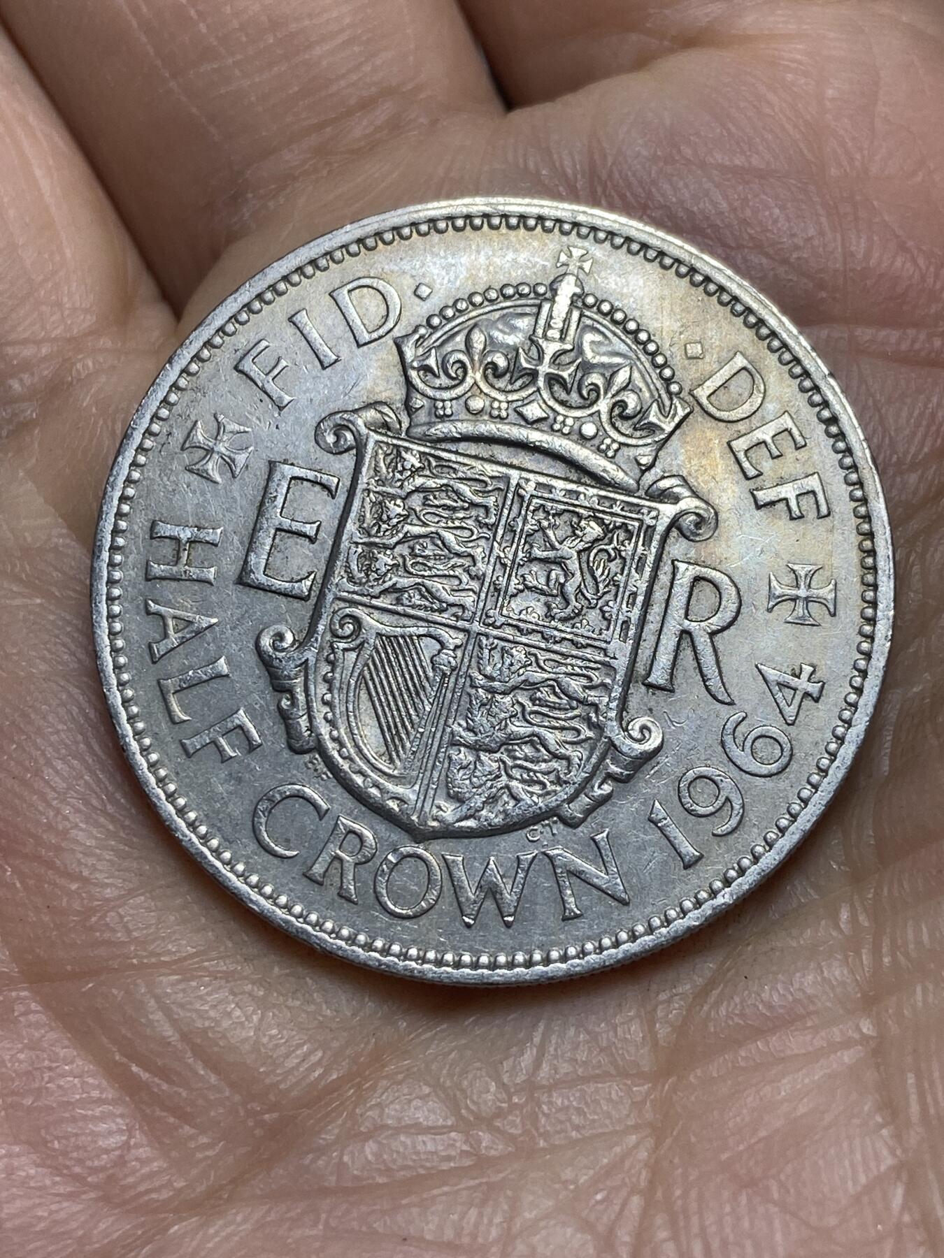 2025年第一百四十三场(总第一百六十九场）外国好品散币场(免佣金) 英国🇬🇧1964年半克朗(伊丽莎白二世青年桂冠第二版)