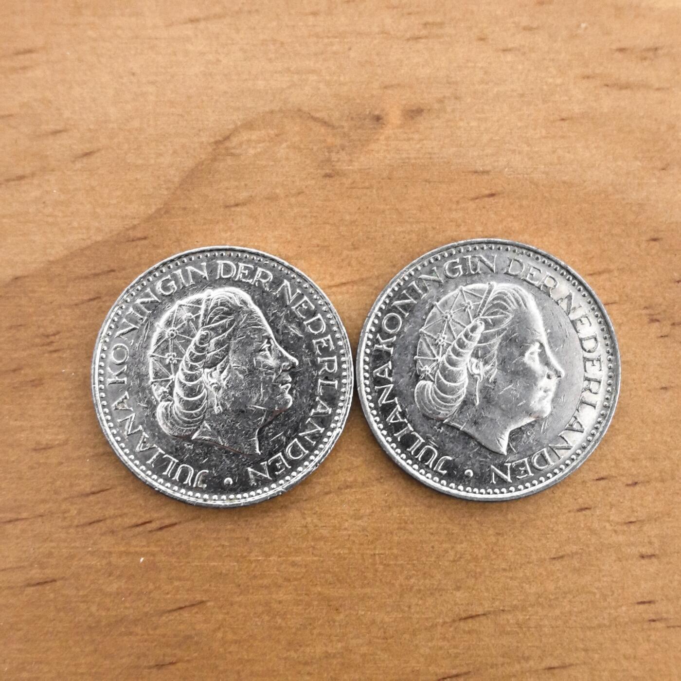 各国硬币第7期 无佣金 荷兰1盾2枚