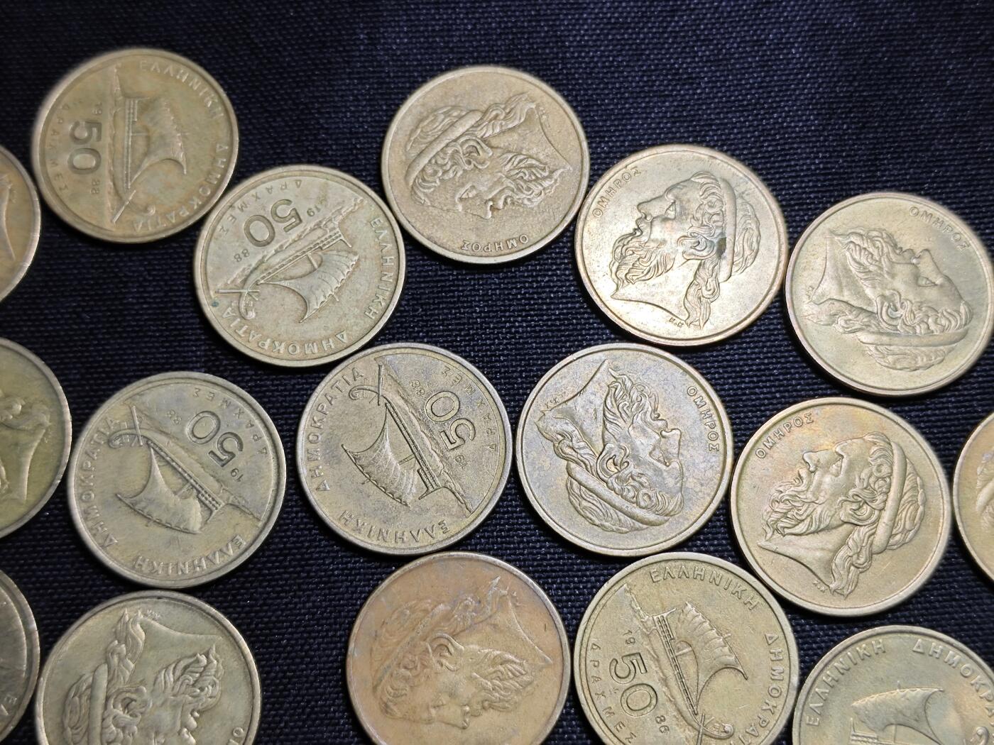 KK钱币收藏小铺 《套币 好品/批量散币专场》  2月预留时间 周末发货  希腊50德拉克马30枚