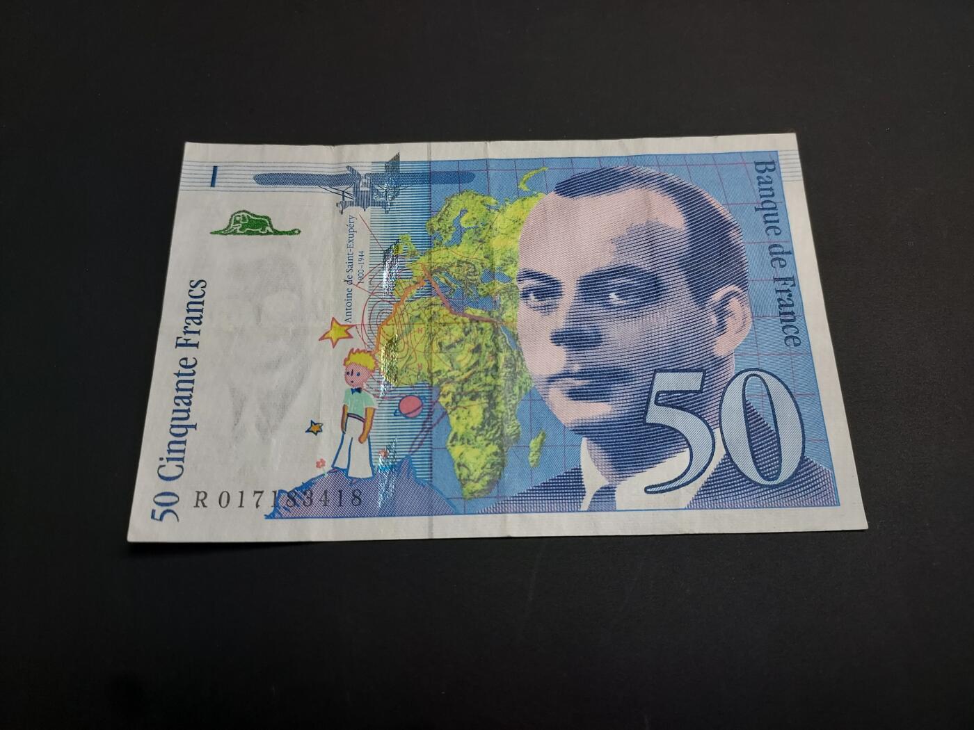 博彦收藏   1月3日 8点钱币专场 全场包邮 1994 法国小王子 50法郎 8品