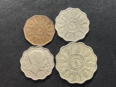 邮泉阁限时拍卖第三十八场 亚洲专场（硬币在国外。请付邮费6元。） - 伊拉克王国4枚