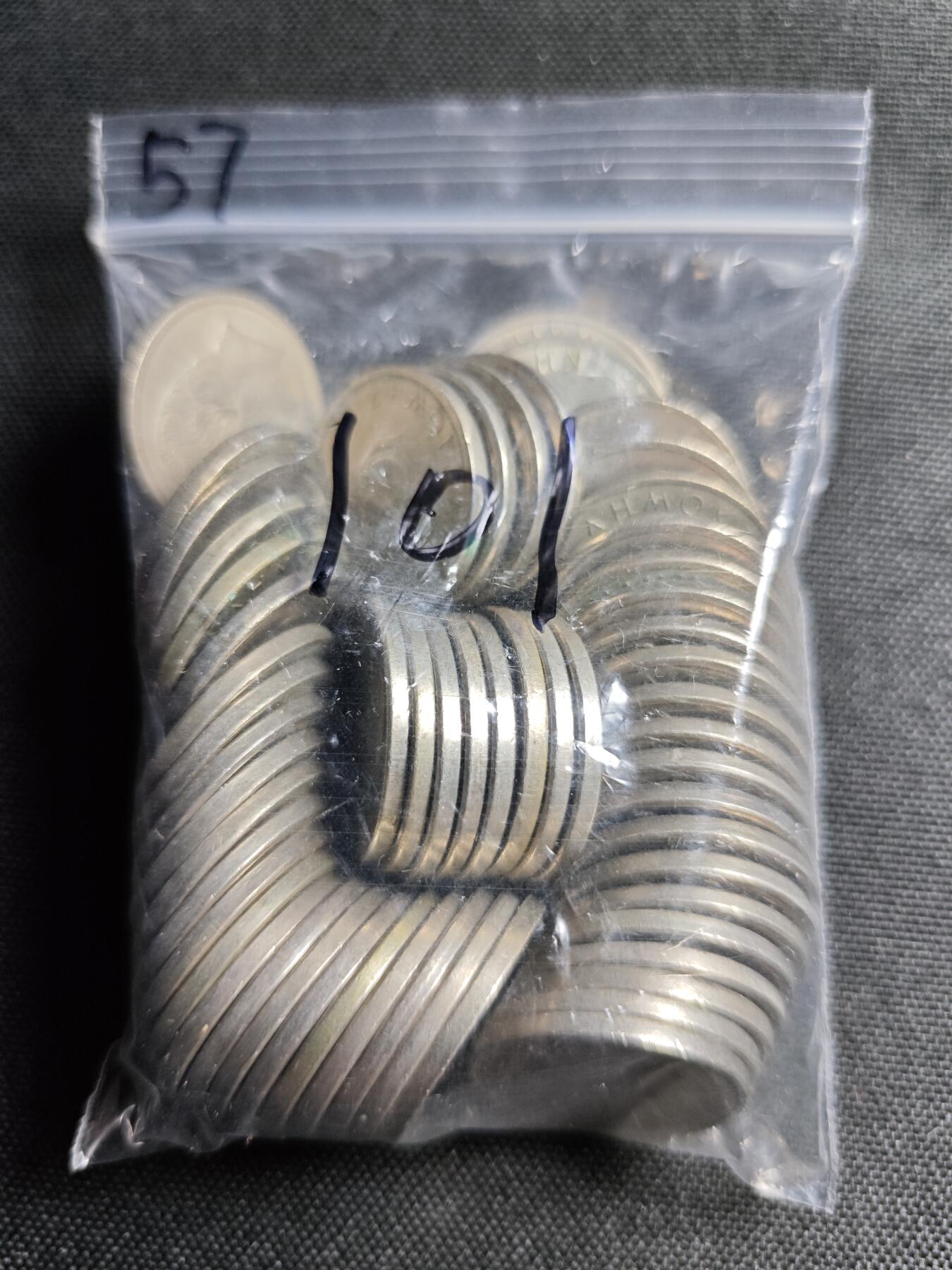 KK钱币收藏小铺 《套币 好品/批量散币专场》  2月预留时间 周末发货  希腊5德拉克马57枚一组