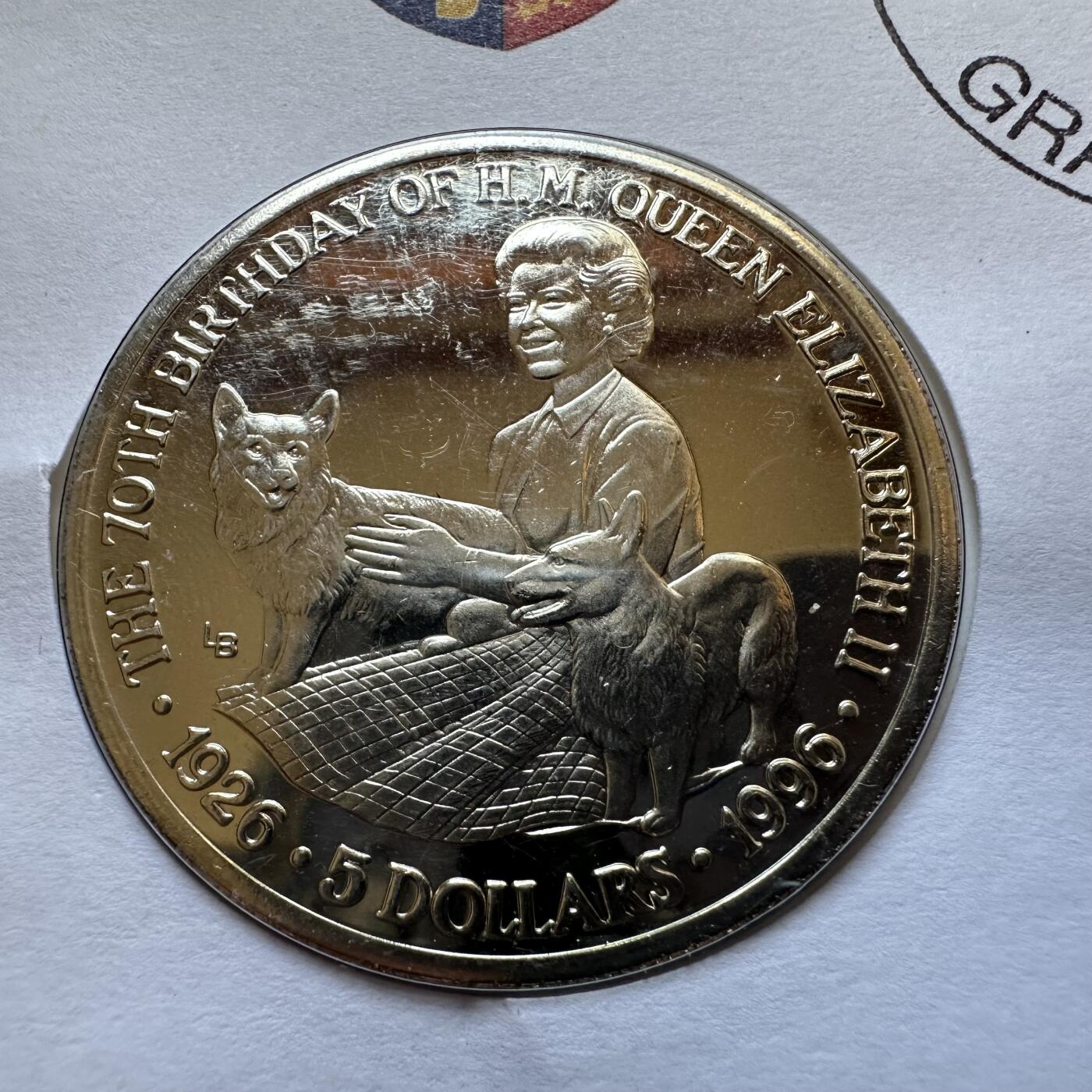 🌹外币初藏🌹🐯2025年第146场  每周二四六晚8️⃣点 接代拍 特克斯和凯科斯1996年5元克朗纪念币 首日封