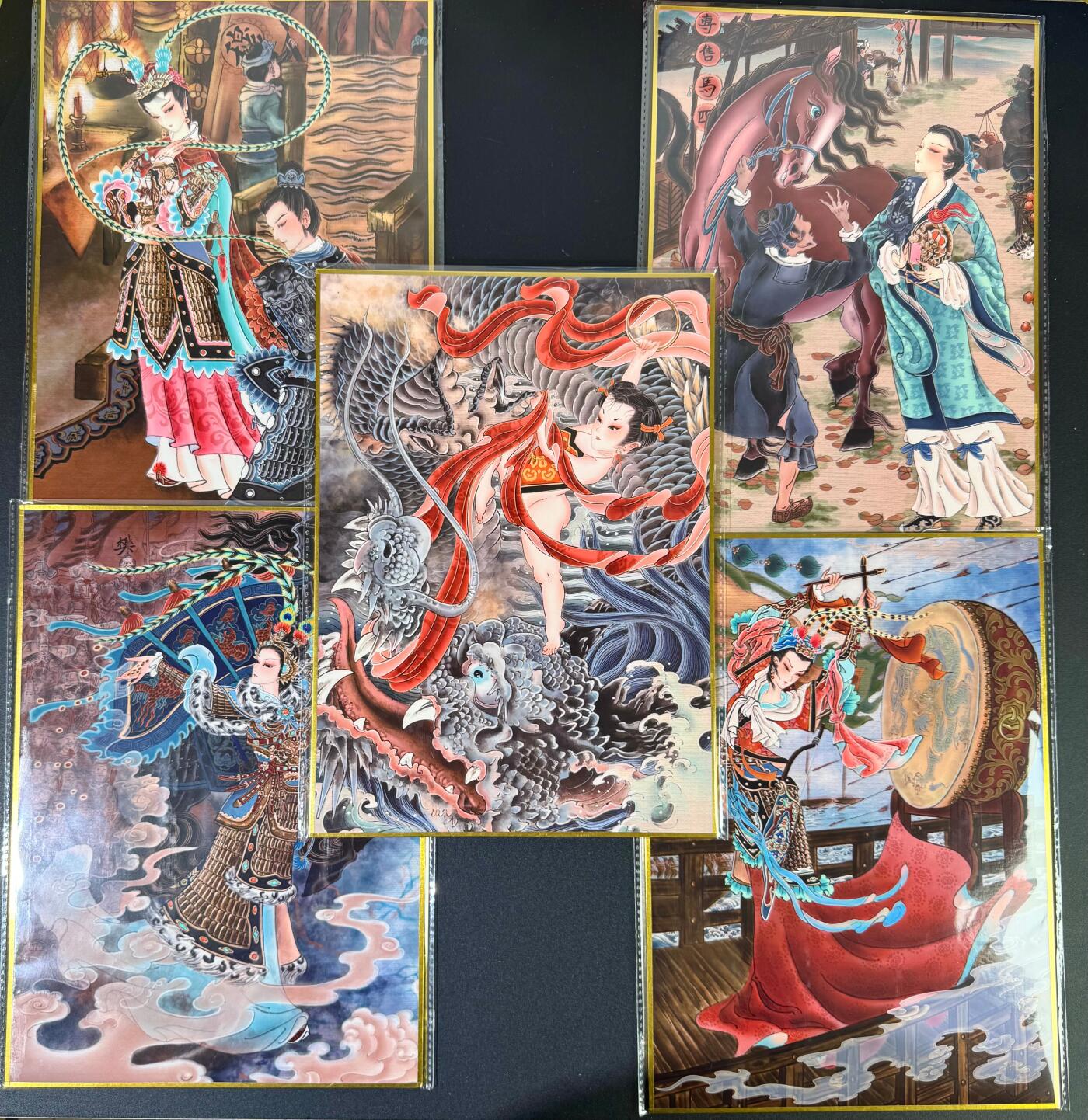 NO.19 好又多金牌大场，新店点关注不迷路！每周一站式配齐，方便凑单！（周6晚8点截拍，卖家送拍0抽成！） 山河潮玩 心染 四大巾帼+哪吒 A4色一套5张