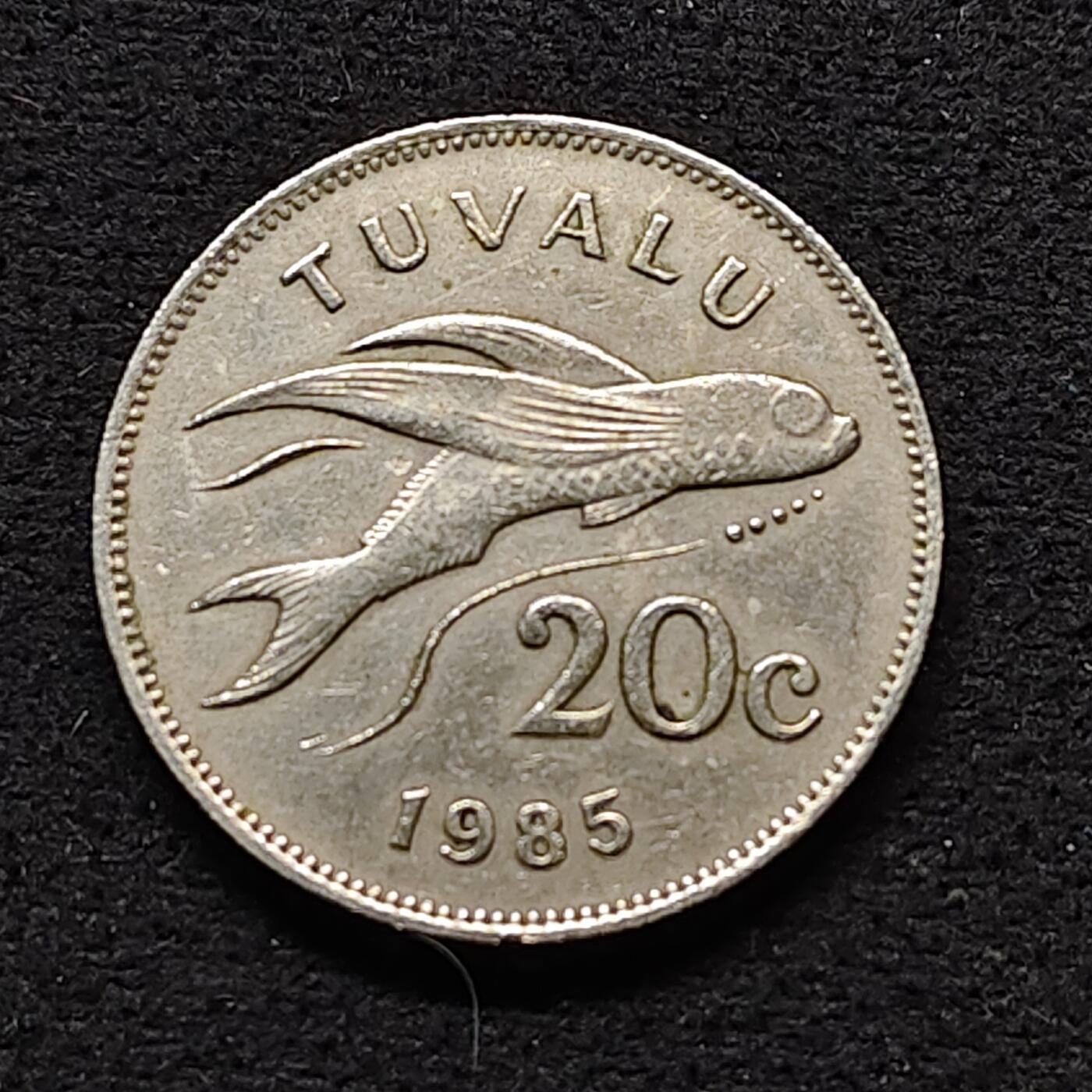 【全场包邮】纯粹捡漏拍490场（免费代拍第27场） 图瓦卢1985年20分-飞鱼