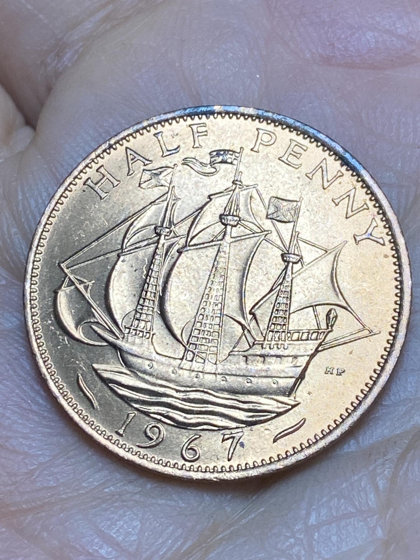 2025年第一百四十三场(总第一百六十九场）外国好品散币场(免佣金) 英国🇬🇧1967年半便士(伊丽莎白二世青年桂冠第二版，普制币关门年)