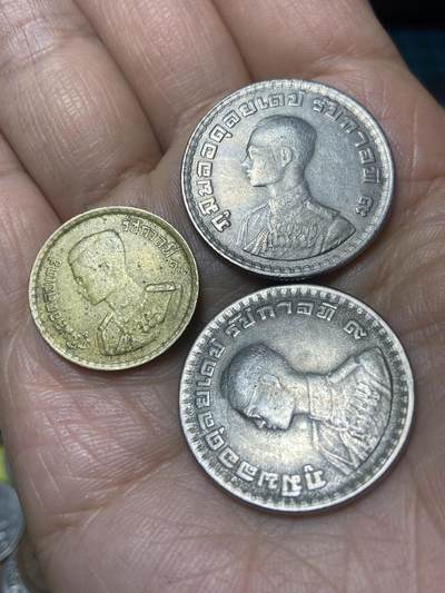 2025年第一百四十场(总第一百六十六场）外国好品散币场(免佣金) - 泰国🇹🇭1957年25萨当，1962年1铢共3枚(拉玛九世青年时期)