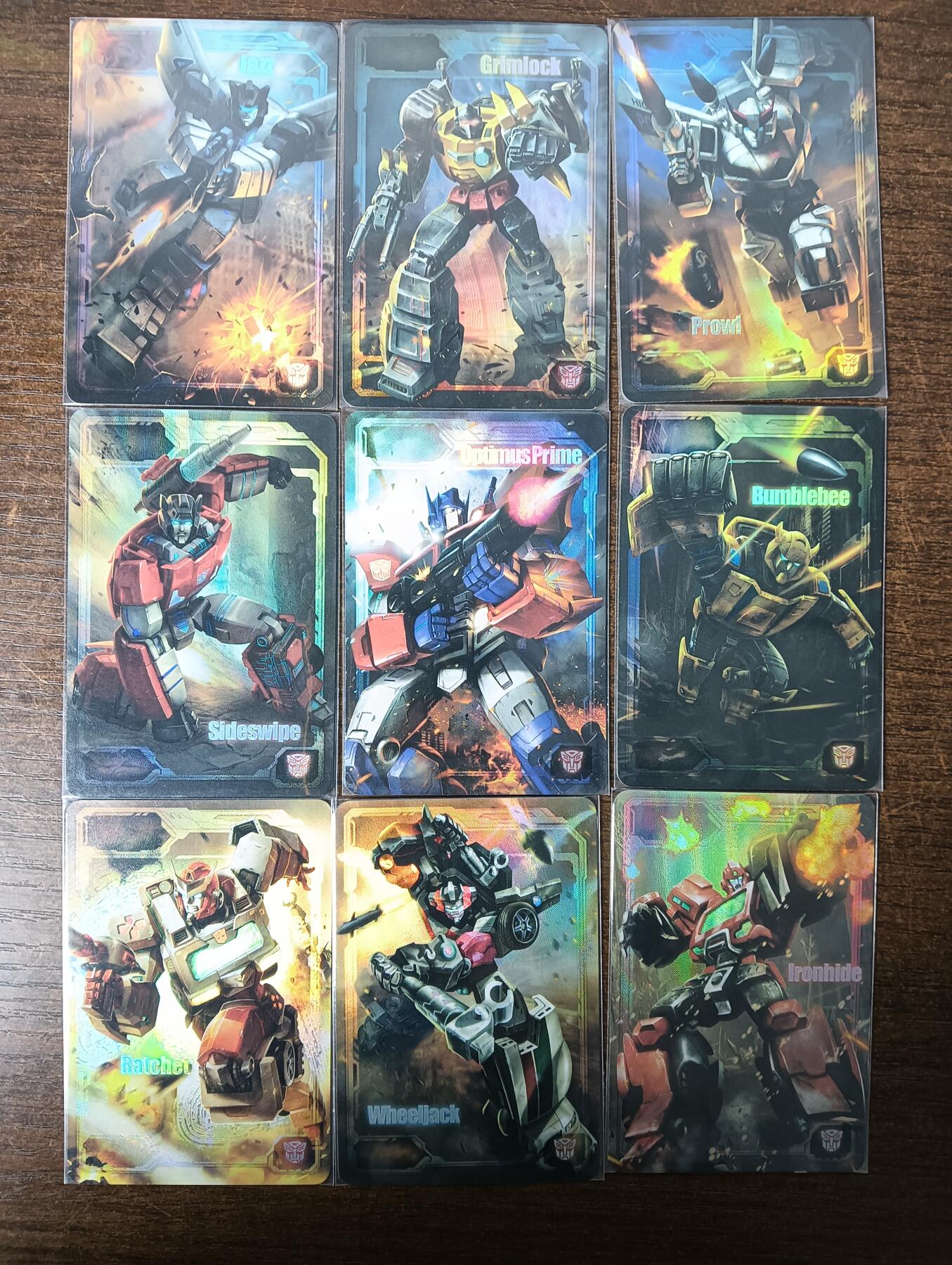 花开卡拍第53期（12月28号周日截拍，品控勿拍!!!拍品不寄存，运费5元，自制卡难免瑕疵，可能存在轻微撞角爆边等出厂瑕疵，品控介意勿拍！） 藏无缺 璇哥 变形金刚第一弹博派 一套9张 折光彩闪 远古套卡