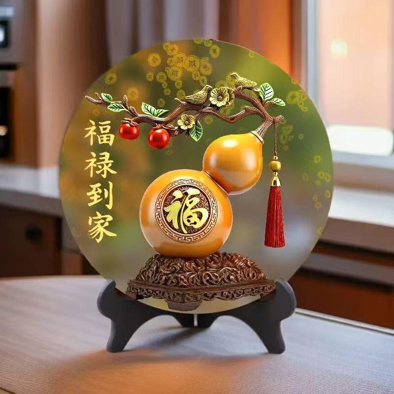 开心放漏 事事如意，福禄到家摆件，带底座，30.30CM