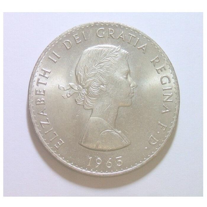 纯手工 英国1965年二战首相丘吉尔米字旗彩色纪念币章 40MM