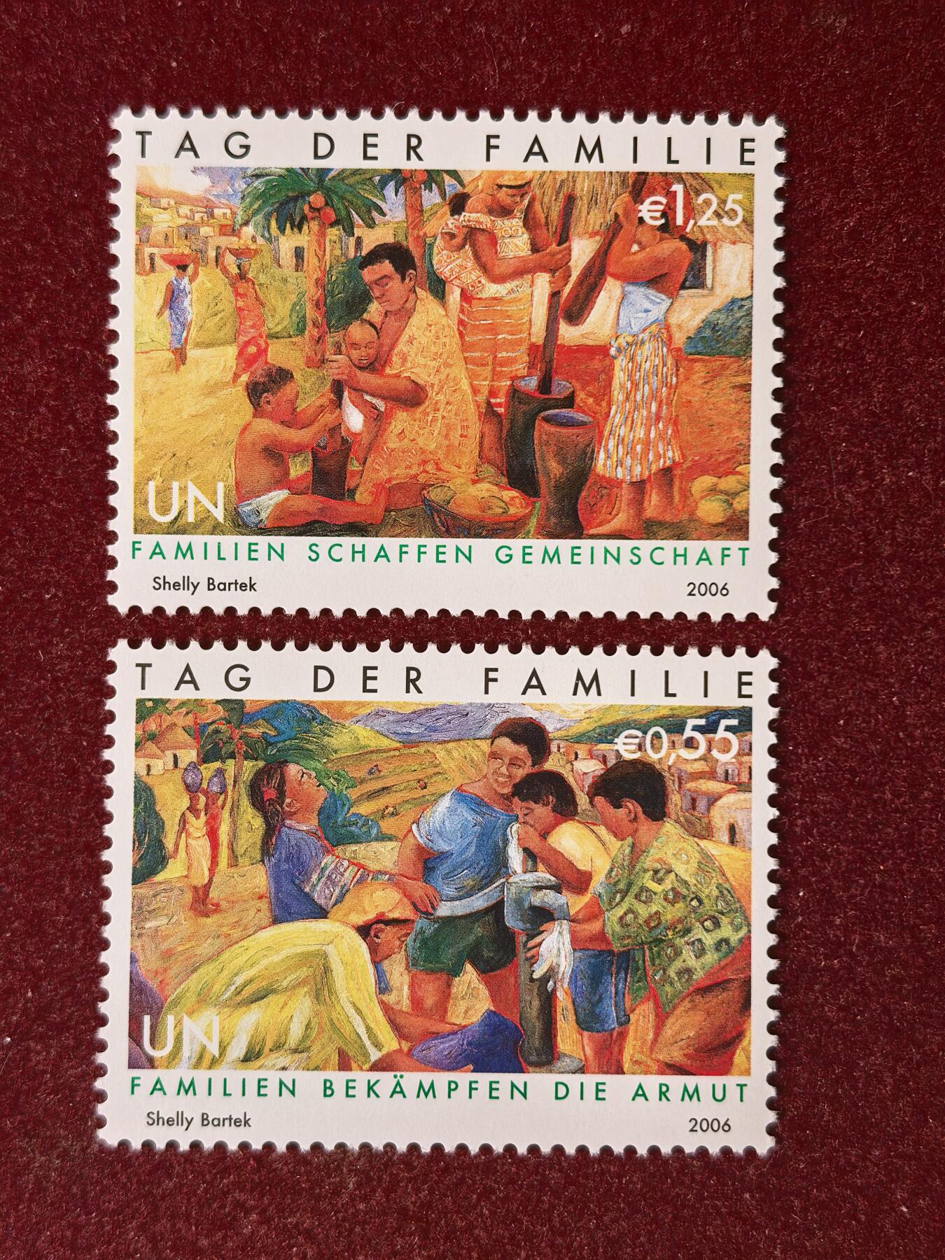 联合阁邮币社™ ——“多国邮票”👍🏻👏🏻👍🏻👏🏻 联合国2006 世界家庭日 绘画2全