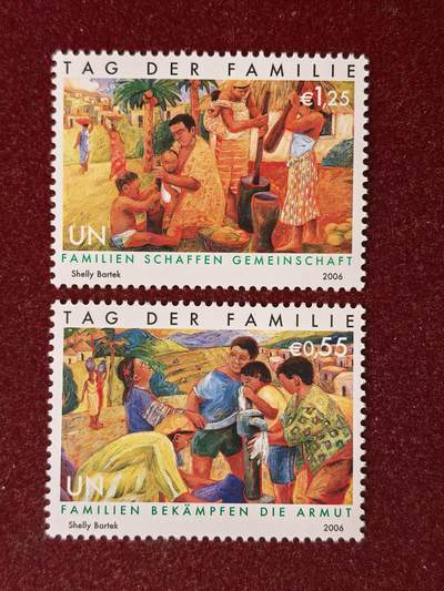 联合阁邮币社™ ——“多国邮票”👍🏻👏🏻👍🏻👏🏻 - 联合国2006 世界家庭日 绘画2全