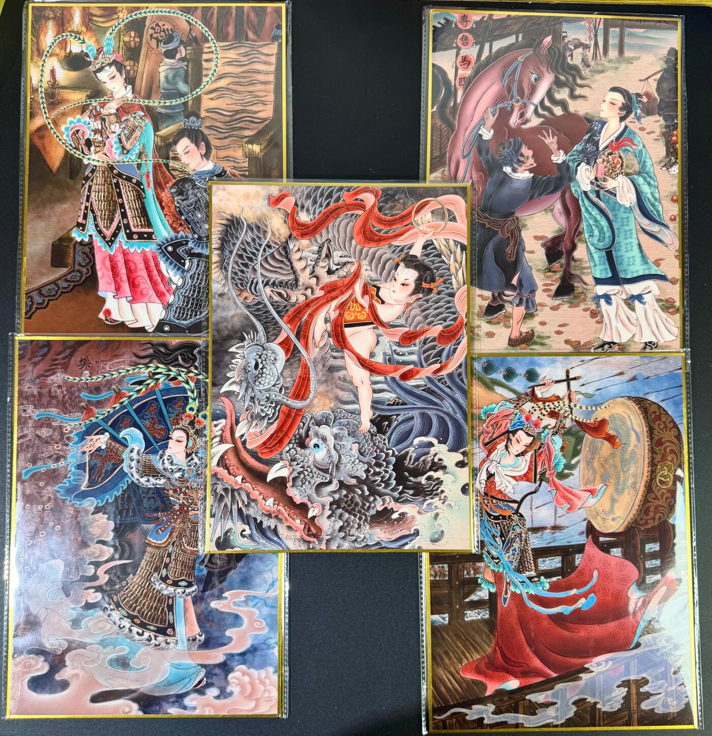 NO.19 好又多金牌大场，新店点关注不迷路！每周一站式配齐，方便凑单！（周6晚8点截拍，卖家送拍0抽成！） 山河潮玩 心染 四大巾帼+哪吒 A4色一套5张