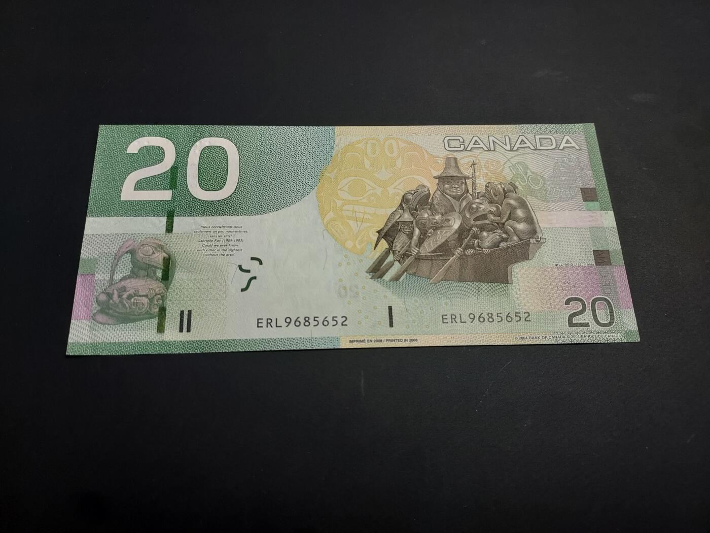 博彦收藏   1月3日 8点钱币专场 全场包邮 加拿大 女皇版20元 UNC 