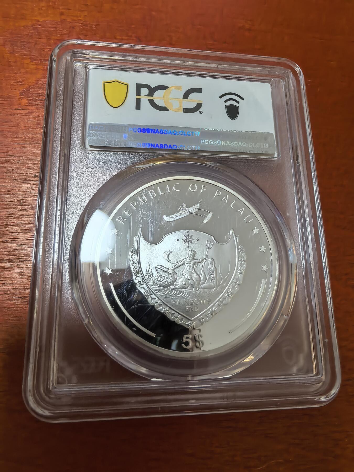 长老汇蛇年精选第八十八场拍卖 2021帕劳哈姆萨5元彩色精制银币，PCGS PR70DCAM，首期标，1盎司999银