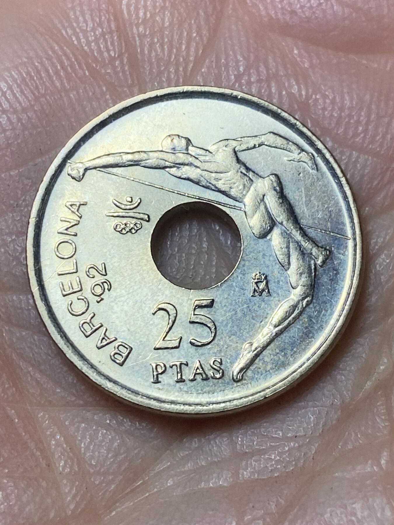 2025年第一百四十场(总第一百六十六场）外国好品散币场(免佣金) 好品–西班牙🇪🇸1990年25比塞塔(1992年巴塞罗那奥运会纪念币)