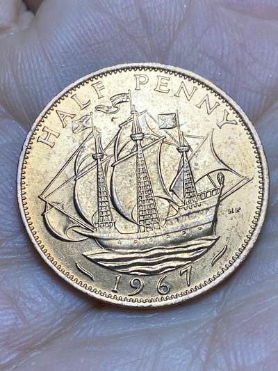 2025年第一百四十三场(总第一百六十九场）外国好品散币场(免佣金) - 英国🇬🇧1967年半便士(伊丽莎白二世青年桂冠第二版，普制币关门年)