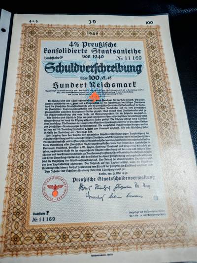 时顺第二十八拍 - 德国国债券，品相非常好