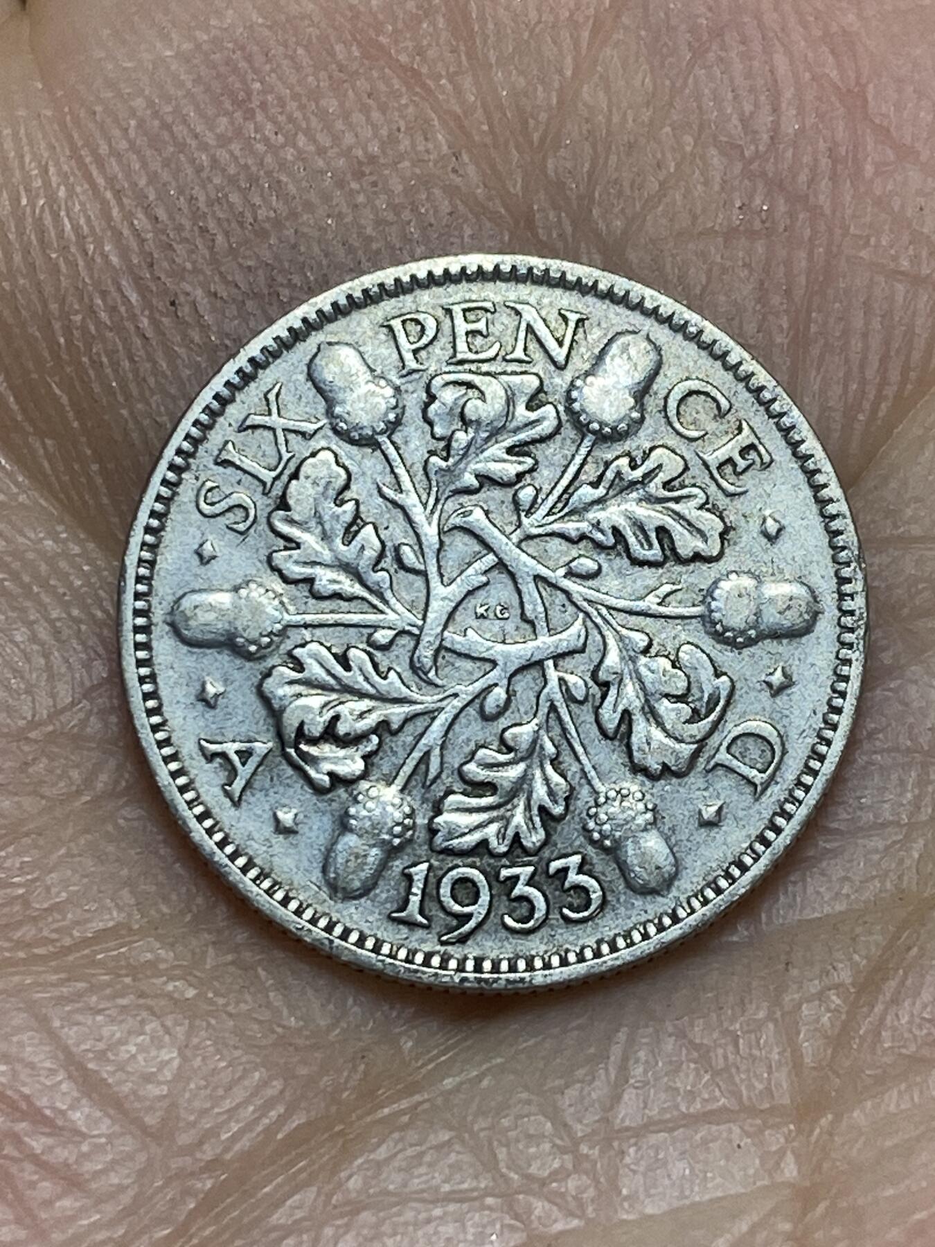 2025年第一百四十三场(总第一百六十九场）外国好品散币场(免佣金) 英国🇬🇧1933年6便士银币(乔治五世第五版，500银)