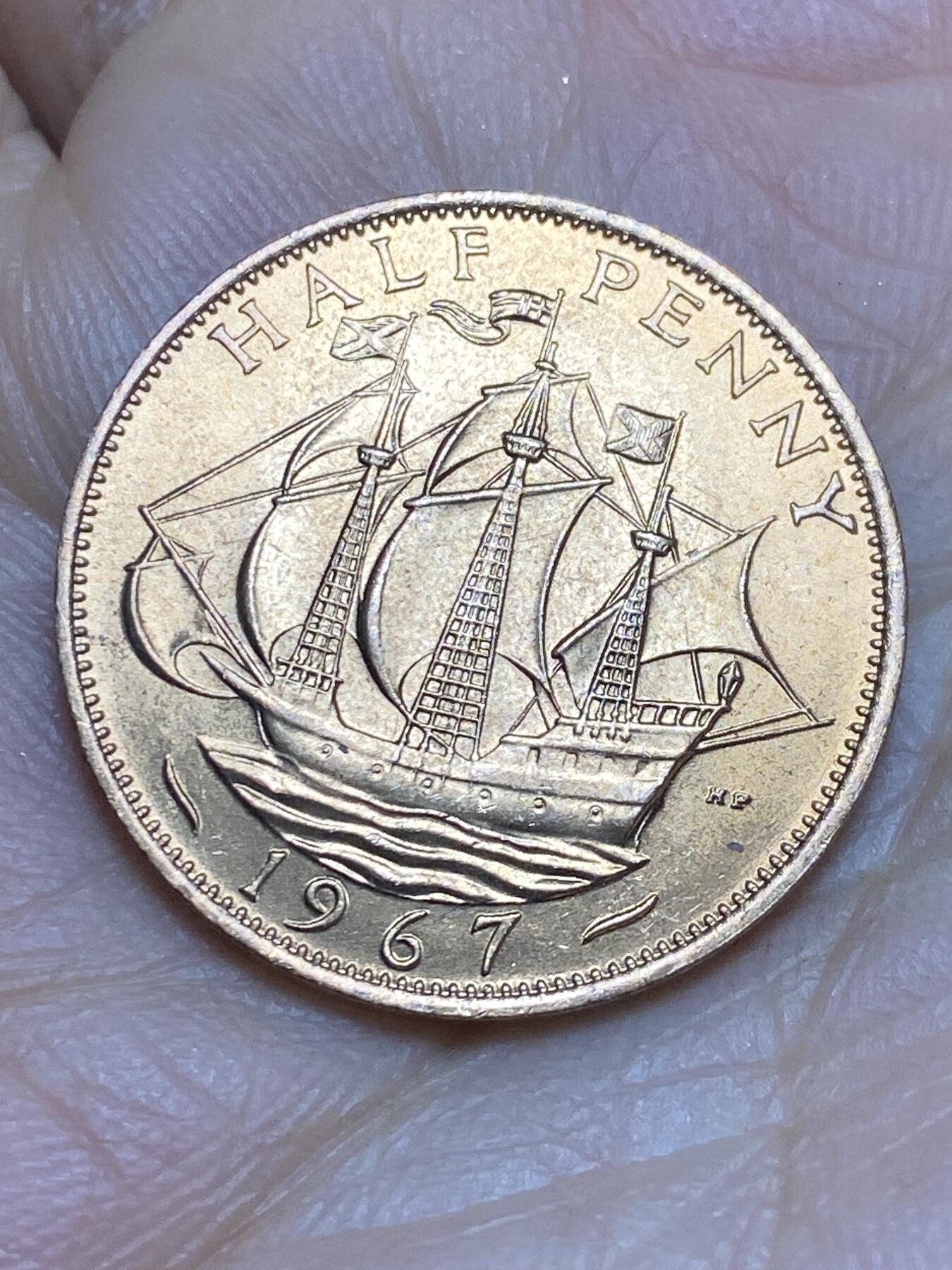 2025年第一百四十三场(总第一百六十九场）外国好品散币场(免佣金) 英国🇬🇧1967年半便士(伊丽莎白二世青年桂冠第二版，普制币关门年)