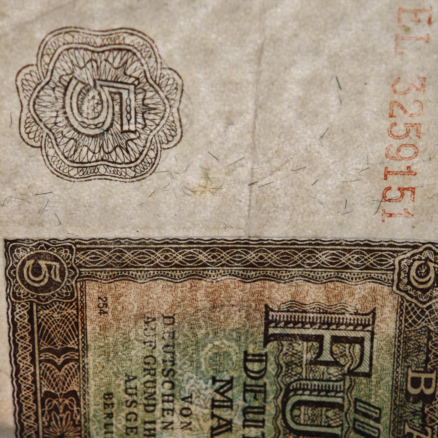 【德藏】世界币章拍卖第159期(元旦专场拍卖) 7张一组 1948年版 德国1、2、5、10、20、50、100马克纸币 二战后西德发行的第一套纸币